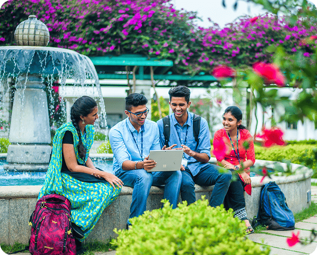 Students group on campus
